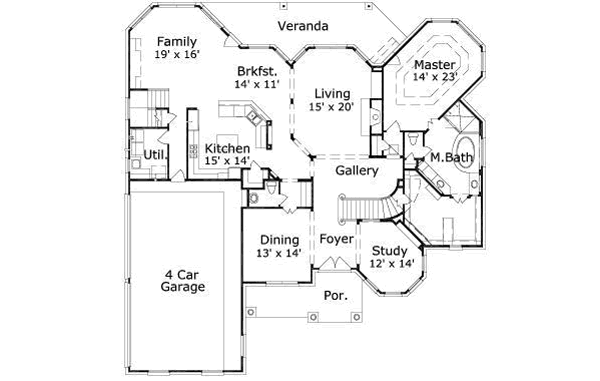 Traditional Floor Plan - Main Floor Plan #411-197