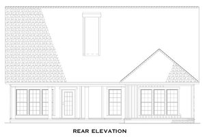Exterior - Rear Elevation for European House Plan #17-2267 - 4 bed, 3 bath