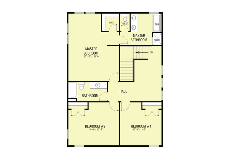 Dream House Plan - Floor Plan - Upper Floor for Modern House Plan #1068-5 - 3 bed, 2 bath