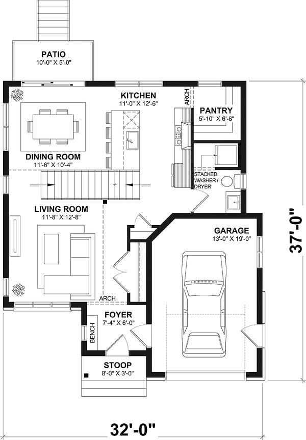 House Plan Design - European Floor Plan - Main Floor Plan #23-281
