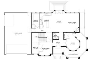 Floor Plan - Main Floor for Victorian House Plan #1060-51 - 4 bed, 3 bath