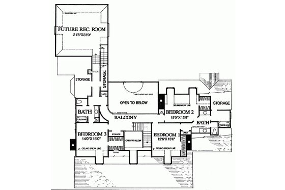 Floor Plan - Upper Floor for Country House Plan #137-148 - 4 bed, 3 bath