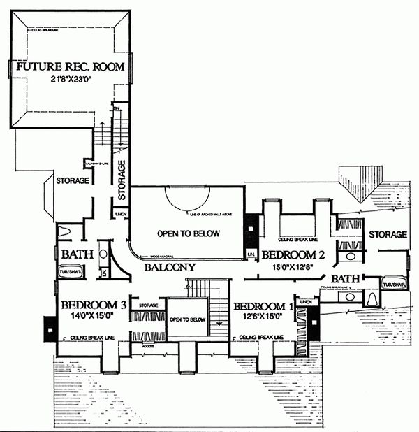 Home Plan - Country Floor Plan - Upper Floor Plan #137-148