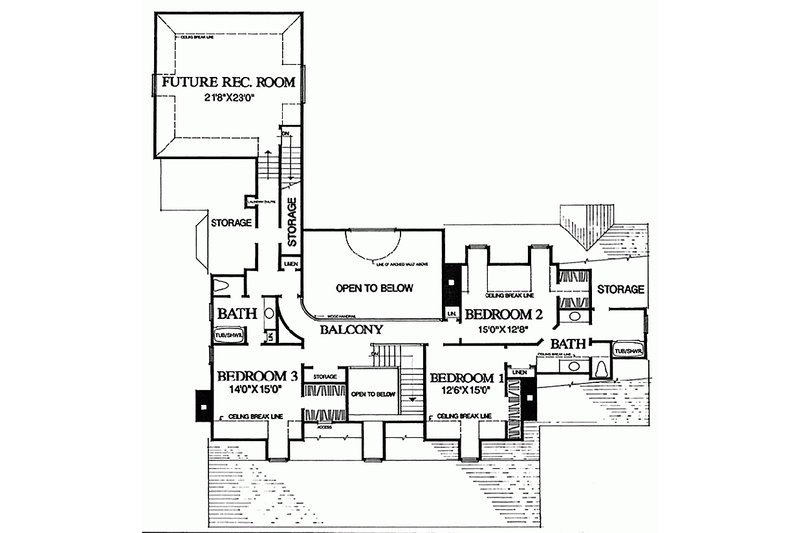 Home Plan - Floor Plan - Upper Floor for Country House Plan #137-148 - 4 bed, 3 bath
