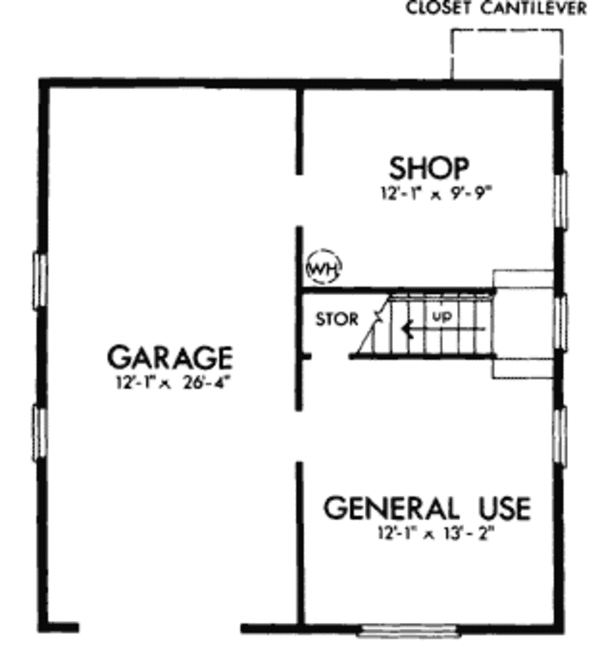 Cottage Floor Plan - Lower Floor Plan #320-293