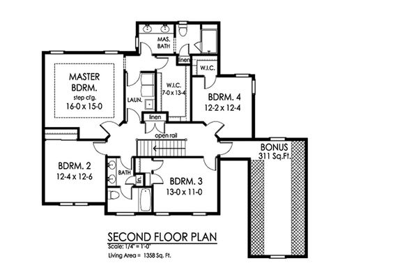House Plan Design - Traditional Floor Plan - Upper Floor Plan #1010-226
