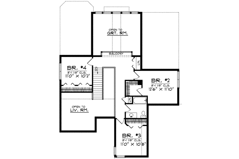 Home Plan - Floor Plan - Upper Floor for European House Plan #70-602 - 4 bed, 2.5 bath