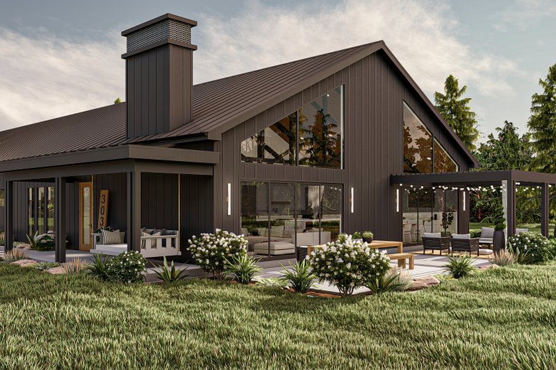 Home Plan - Barndominium Exterior - Outdoor Living Plan #455-542