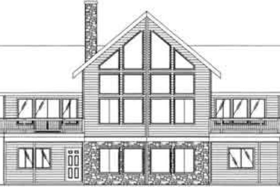 Exterior - Rear Elevation for Contemporary House Plan #117-269 - 4 bed, 3 bath