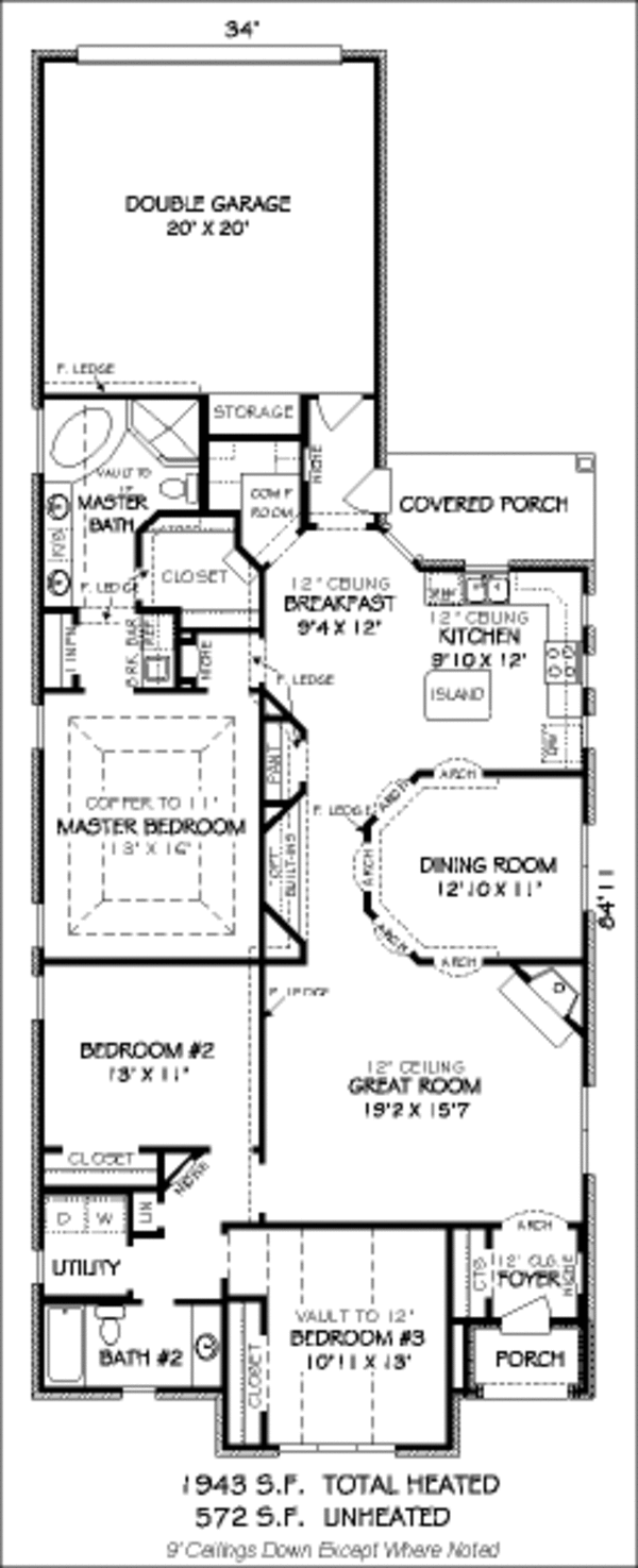 European Floor Plan - Main Floor Plan #424-135