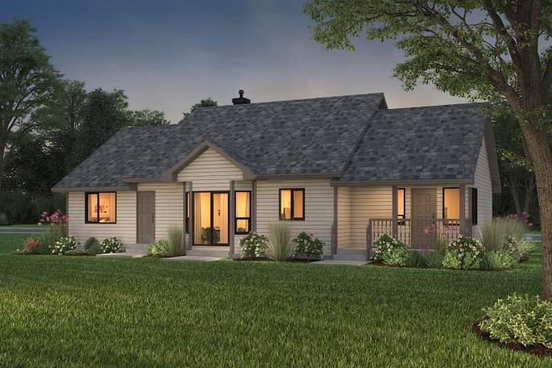Architectural House Design - Rear elevation crawlspace version