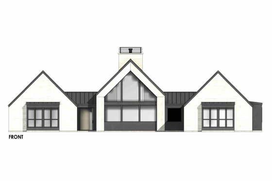 Exterior - Front Elevation 7 for Modern House Plan #1096-68 - 4 bed, 3 bath