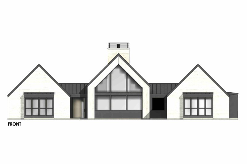 House Blueprint - Exterior - Front Elevation 7 for Modern House Plan #1096-68 - 4 bed, 3 bath