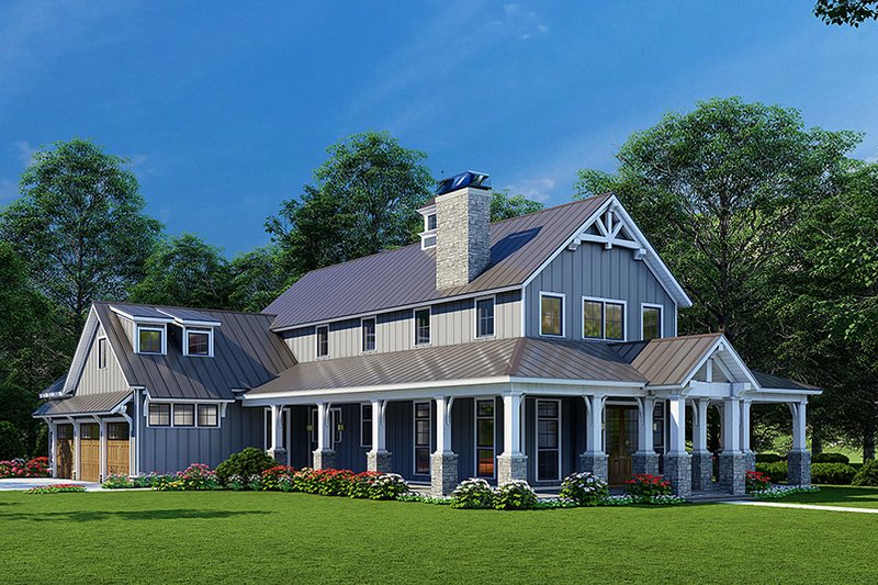 Dream House Plan - Farmhouse Exterior - Front Elevation Plan #923-257