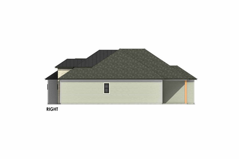 House Design - Exterior - Other Elevation 1 for Prairie House Plan #1096-115 - 3 bed, 2 bath