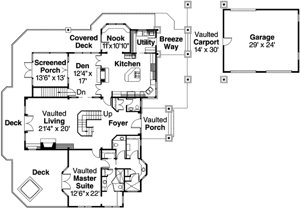 Dream House Plan - European Floor Plan - Main Floor Plan #124-586