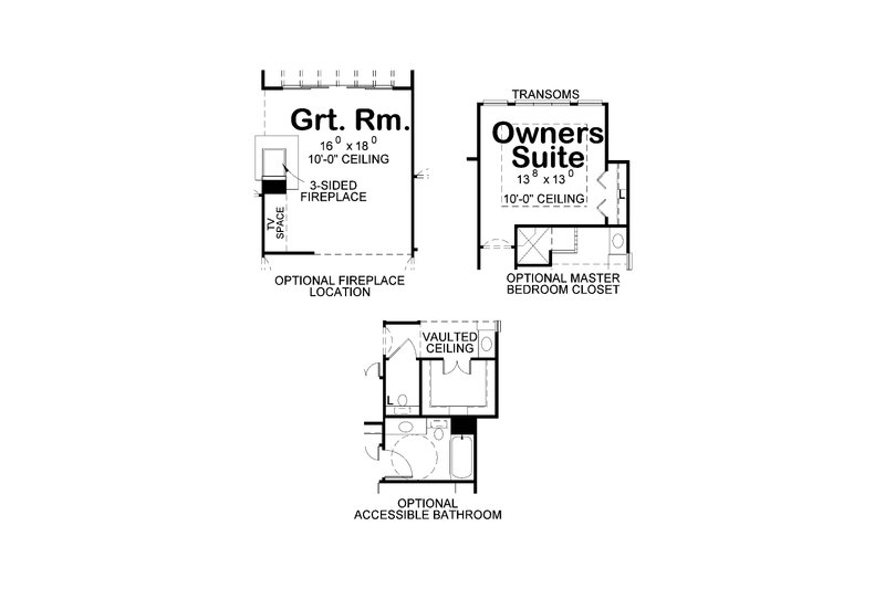 House Blueprint - Floor Plan - Other Floor 1 for Craftsman House Plan #20-2609 - 2 bed, 2 bath
