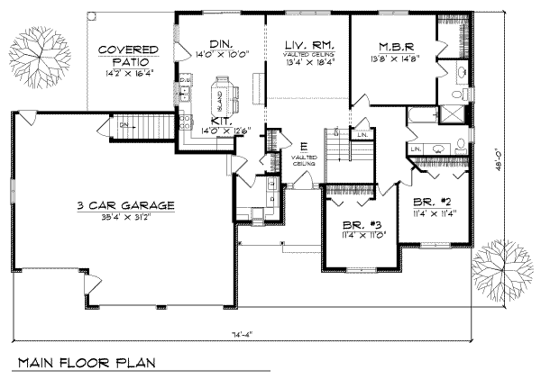 Dream House Plan - Traditional Floor Plan - Main Floor Plan #70-172