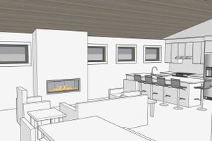 Interior - Family Room for Barndominium House Plan #1105-11 - 2 bed, 1.5 bath