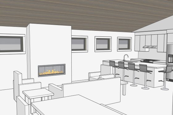 Interior - Family Room for Barndominium House Plan #1105-11 - 2 bed, 1.5 bath