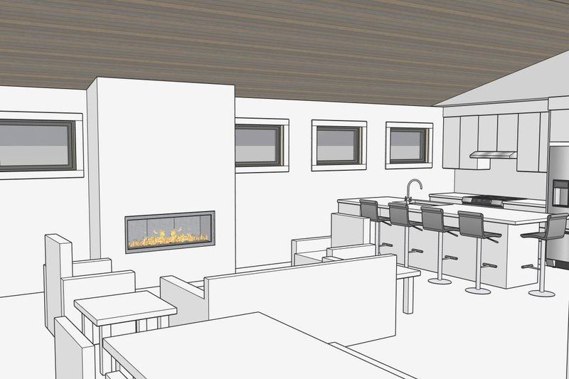 Home Plan - Interior - Family Room for Barndominium House Plan #1105-11 - 2 bed, 1.5 bath