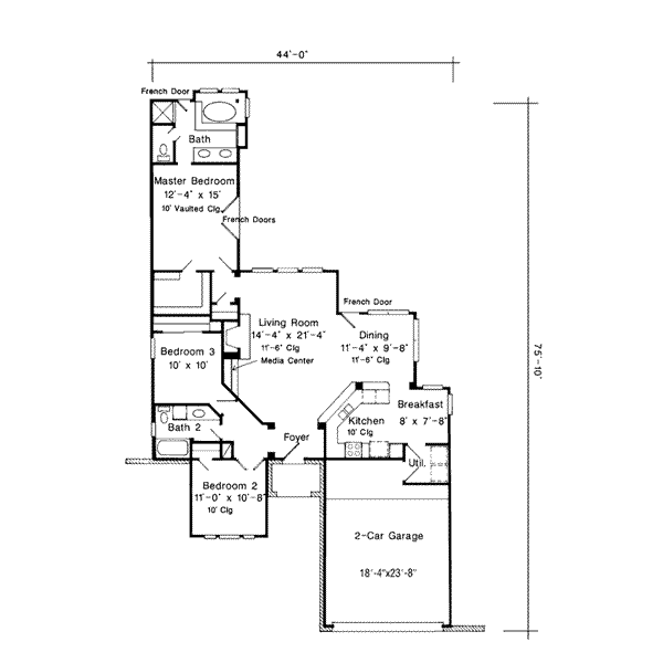 Architectural House Design - European Floor Plan - Main Floor Plan #410-342