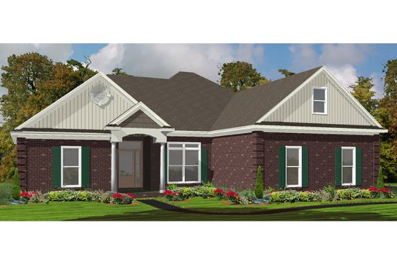 Exterior - Front Elevation for Traditional House Plan #63-301 - 3 bed, 3 bath