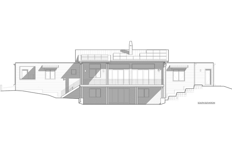 House Blueprint - Exterior - Rear Elevation for Ranch House Plan #1042-26 - 3 bed, 3.5 bath