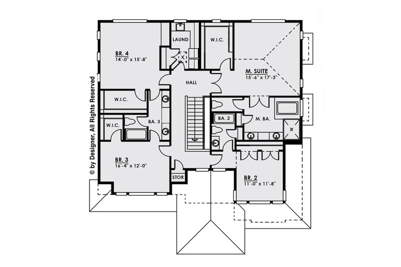 Dream House Plan - Floor Plan - Upper Floor for Modern House Plan #1066-9 - 4 bed, 4 bath