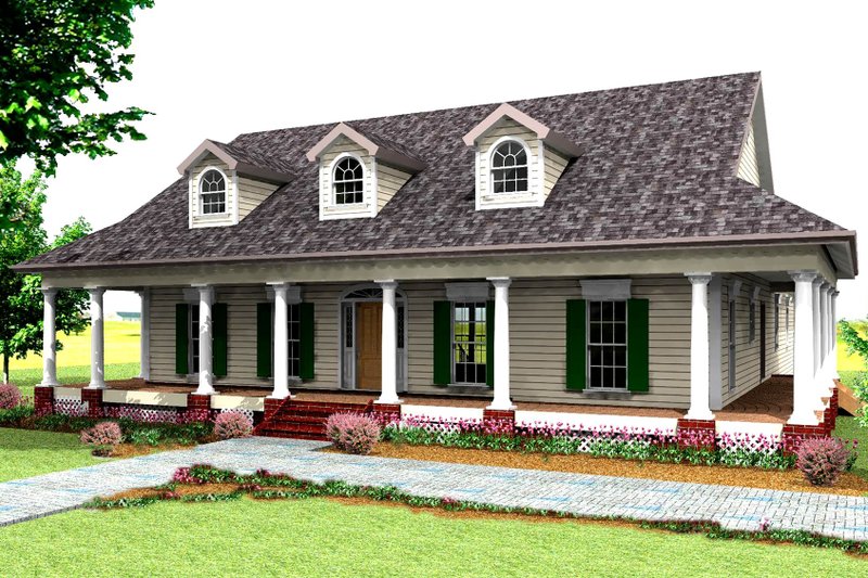 Home Plan - Exterior - Front Elevation 4 for Country House Plan #44-121 - 3 bed, 2.5 bath