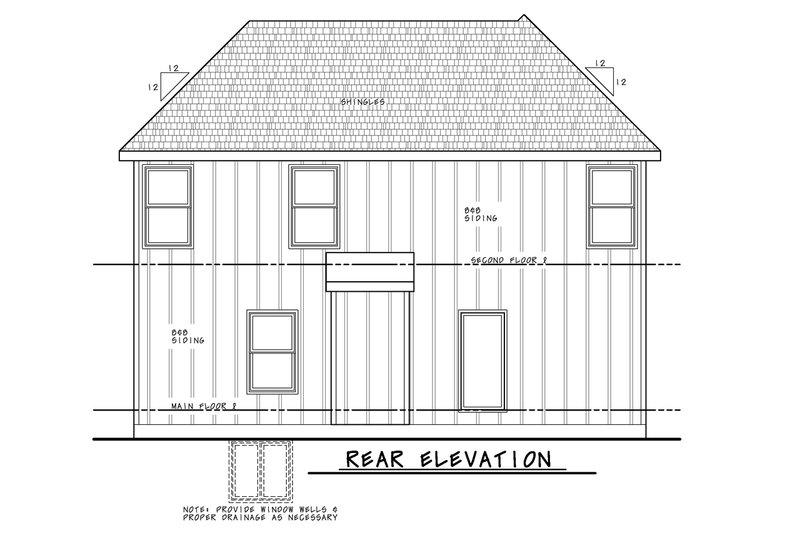 Dream House Plan - Exterior - Rear Elevation 1 for Farmhouse House Plan #20-2539 - 3 bed, 2.5 bath