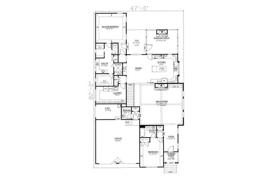 Floor Plan - Main Floor for Ranch House Plan #437-89 - 3 bed, 3.5 bath