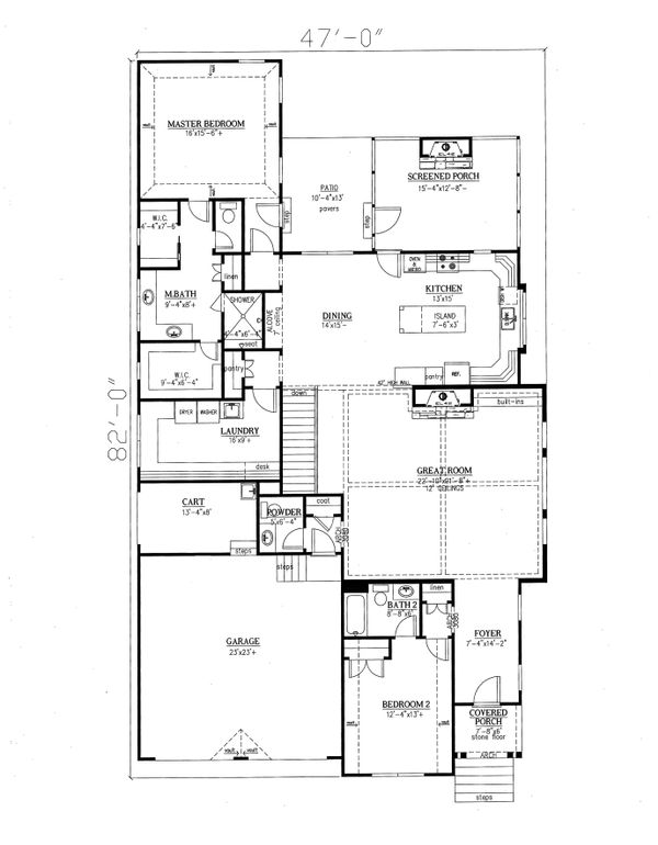 Home Plan - Ranch Floor Plan - Main Floor Plan #437-89