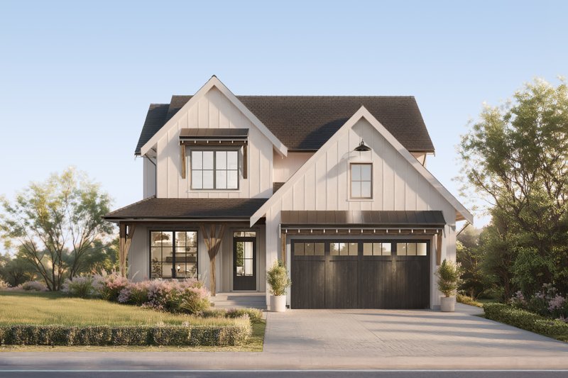 House Blueprint - Farmhouse Exterior - Front Elevation Plan #1114-14