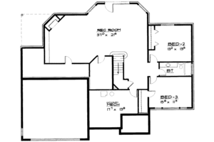 Floor Plan - Lower Floor for Traditional House Plan #308-113 - 4 bed, 3 bath