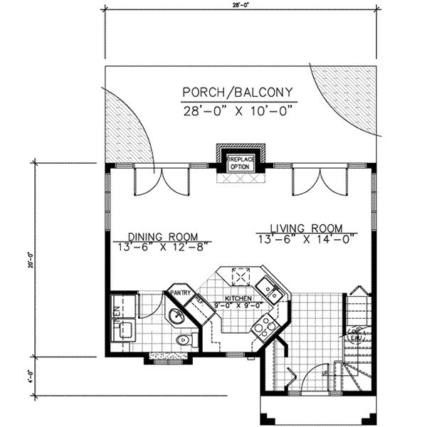 Traditional Floor Plan - Main Floor Plan #138-166