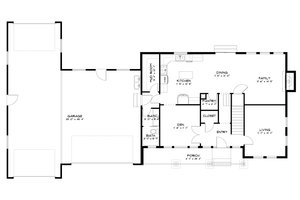 Floor Plan - Main Floor for Farmhouse House Plan #1060-207 - 5 bed, 3 bath