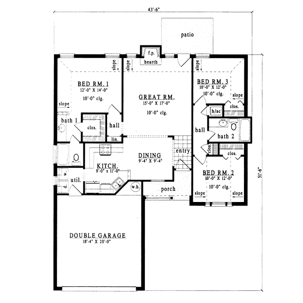 Traditional Floor Plan - Main Floor Plan #42-148