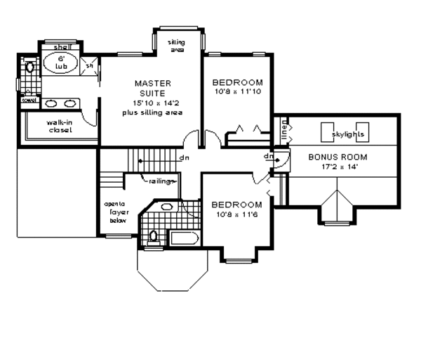 House Blueprint - European Floor Plan - Upper Floor Plan #18-220