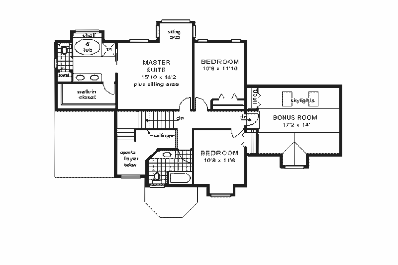Home Plan - Floor Plan - Upper Floor for European House Plan #18-220 - 3 bed, 2.5 bath