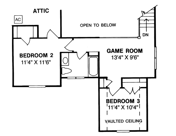 Home Plan - Traditional Floor Plan - Upper Floor Plan #20-233