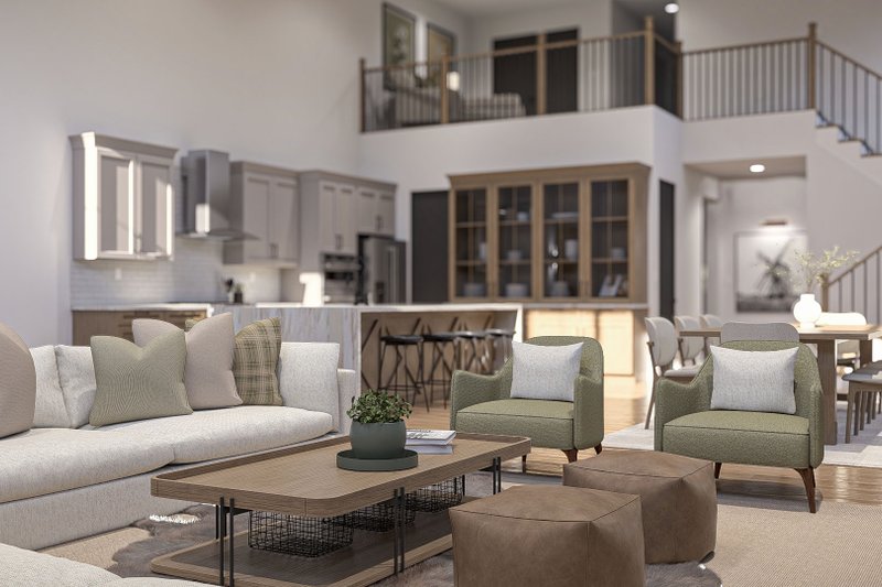 Architectural House Design - Interior - Family Room for Barndominium House Plan #455-580 - 5 bed, 4.5 bath