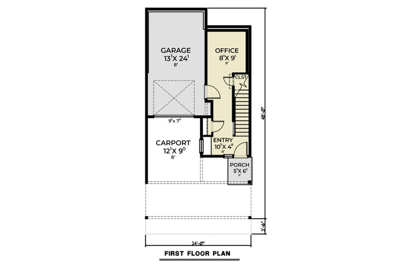 Architectural House Design - Floor Plan - Lower Floor for Contemporary House Plan #1070-233 - 2 bed, 2 bath