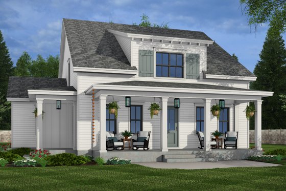 Exterior - Rear Elevation 3 for Farmhouse House Plan #51-1278 - 4 bed, 4.5 bath