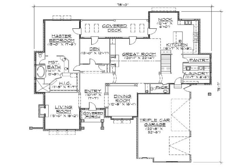 Dream House Plan - Floor Plan - Main Floor for European House Plan #5-351 - 4 bed, 3.5 bath