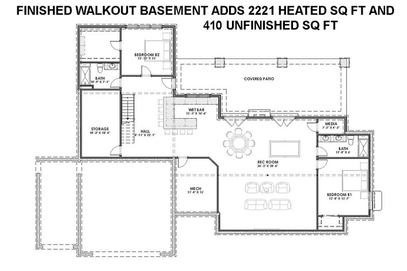 House Plan Design - Standard Finished Walkout Basement