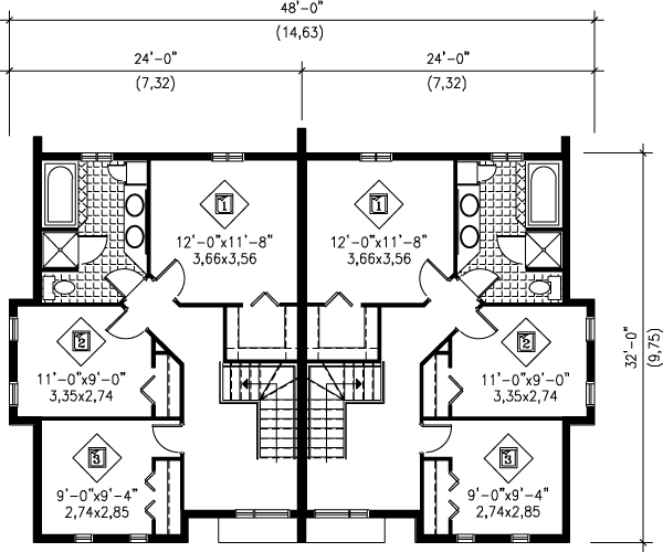 Modern Floor Plan - Upper Floor Plan #25-3032
