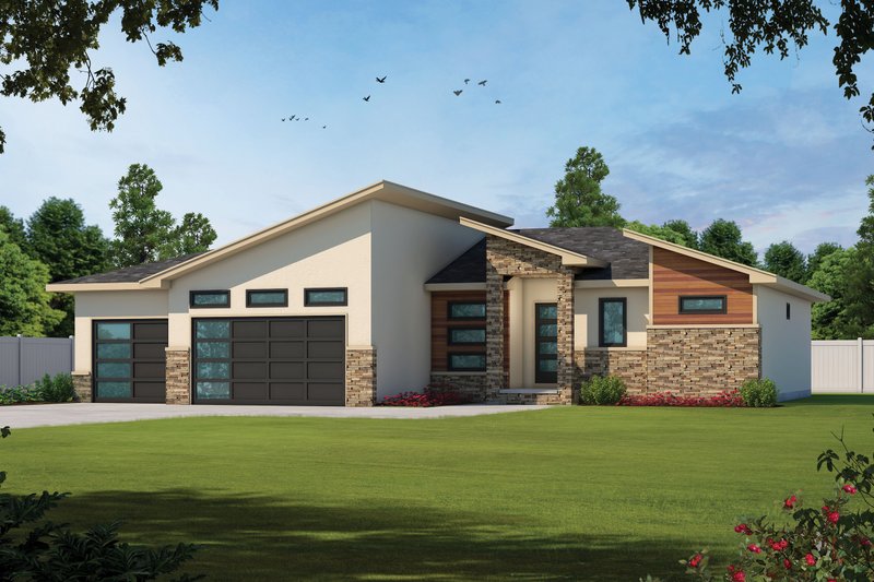 Contemporary Style House Plan - 3 Beds 2.5 Baths 2846 Sq/Ft Plan #20-2461