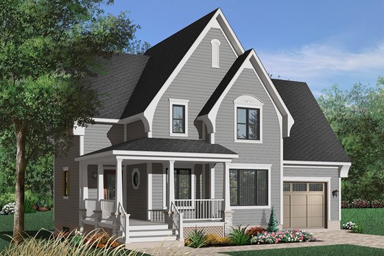 Exterior - Front Elevation 3 for Southern House Plan #23-625 - 3 bed, 1.5 bath
