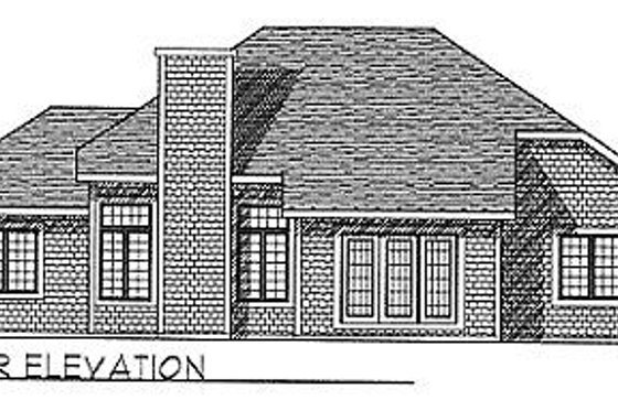 Exterior - Rear Elevation for Traditional House Plan #70-190 - 3 bed, 2 bath